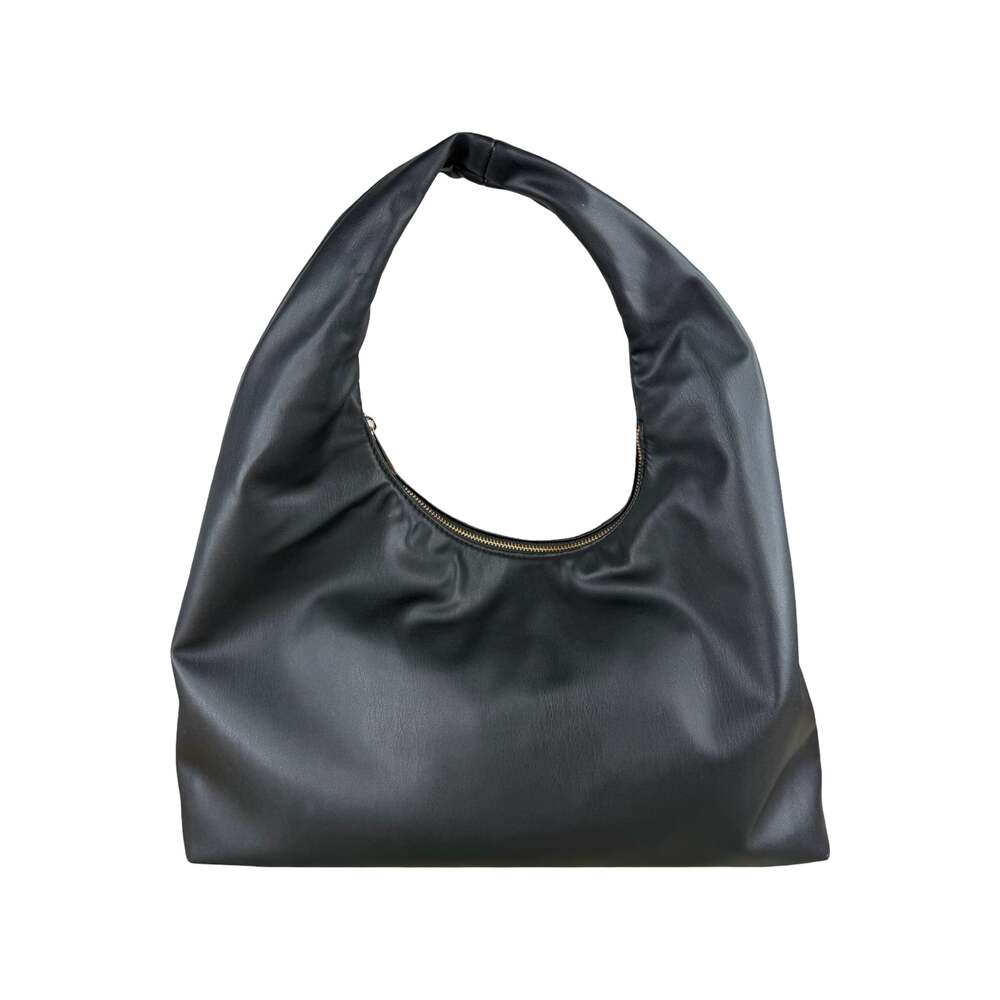 A New Day Black Faux Leather Slouchy Hobo Shoulder Bag NWOT
